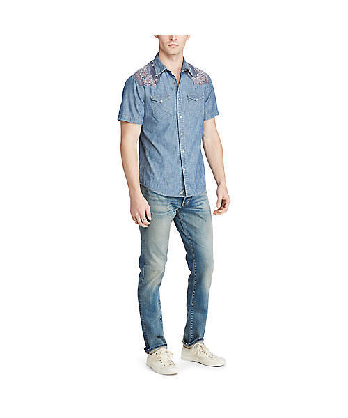 Denim & Supply Ralph Lauren（デニムアンドサプライラルフローレン）の「スリム シャンブレー ウエスタン シャツ（シャツ/ブラウス・メンズ・ブルー系9・X-SMALL/LARGE/MEDIUM/SMALL/X-LARGE）」の8枚目の写真