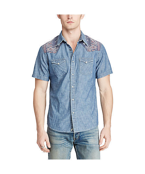 Denim & Supply Ralph Lauren（デニムアンドサプライラルフローレン）の「スリム シャンブレー ウエスタン シャツ（シャツ/ブラウス・メンズ・ブルー系9・X-SMALL/LARGE/MEDIUM/SMALL/X-LARGE）」の9枚目の写真