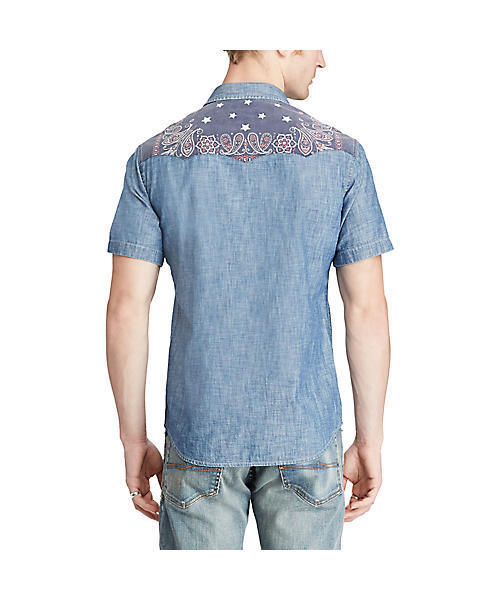 Denim & Supply Ralph Lauren（デニムアンドサプライラルフローレン）の「スリム シャンブレー ウエスタン シャツ（シャツ/ブラウス・メンズ・ブルー系9・X-SMALL/LARGE/MEDIUM/SMALL/X-LARGE）」の10枚目の写真