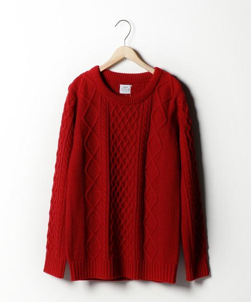 coen（コーエン）の「オーバーサイズケーブルニット(キャメル / ワイン / オリーブ ⇒ WEB限定カラー)（ニット/セーター・レディース・ベージュ/オリーブ/レッド/ワイン/オフホワイト/キャメル・FREE）」の12枚目の写真