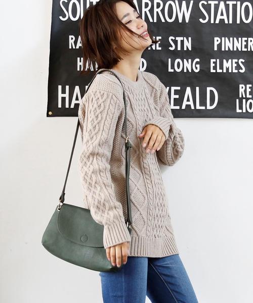 coen（コーエン）の「オーバーサイズケーブルニット(キャメル / ワイン / オリーブ ⇒ WEB限定カラー)（ニット/セーター・レディース・ベージュ/オリーブ/レッド/ワイン/オフホワイト/キャメル・FREE）」の7枚目の写真