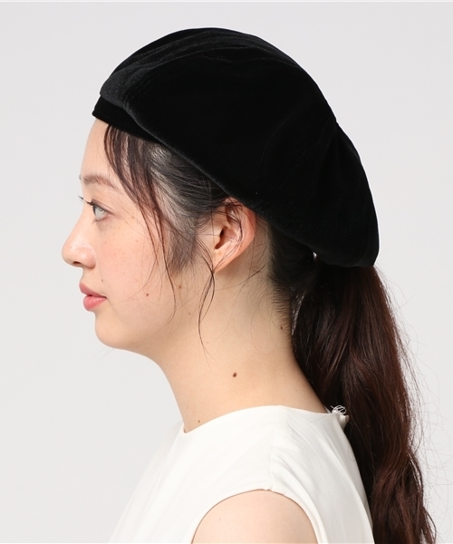 Heather（ヘザー）の「ベロアベレー 765010（ハンチング/ベレー帽・レディース・ブラック/ブラウン系その他/ネイビー・FREE）」の6枚目の写真