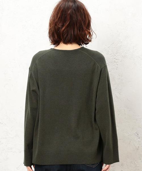 green label relaxing（グリーンレーベルリラクシング）の「KF ウールカシミヤ ワイド リッタイ Vネック ニット ◆（ニット/セーター・レディース・ライトグレー/ライトブルー/ベージュ/ネイビー/オフホワイト/オリーブ/ピンク/イエロー・FREE）」の16枚目の写真