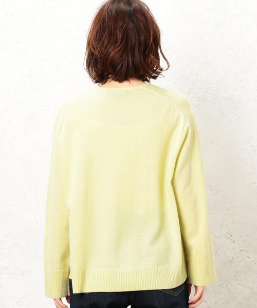 green label relaxing（グリーンレーベルリラクシング）の「KF ウールカシミヤ ワイド リッタイ Vネック ニット ◆（ニット/セーター・レディース・ライトグレー/ライトブルー/ベージュ/ネイビー/オフホワイト/オリーブ/ピンク/イエロー・FREE）」の18枚目の写真