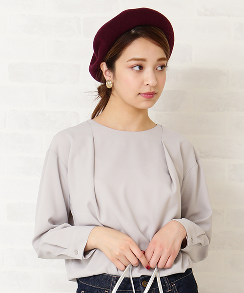 N.（N. Natural Beauty Basic）（エヌエヌナチュラルビューティーベーシック）の「ドレープフォルムジョーゼットブラウス（シャツ/ブラウス・レディース・グレー/ネイビー/グリーン・MEDIUM）」の2枚目の写真