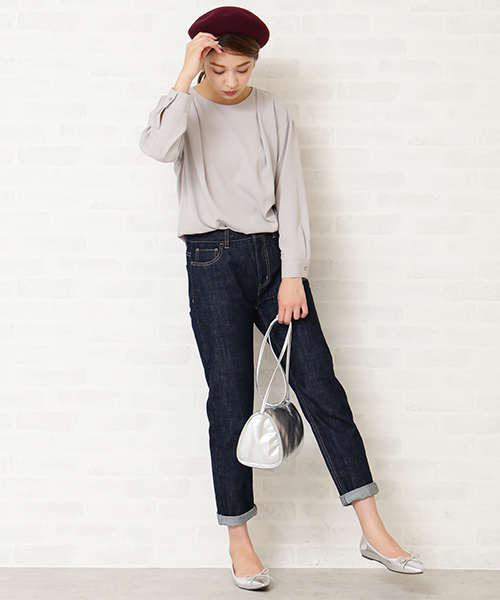 N.（N. Natural Beauty Basic）（エヌエヌナチュラルビューティーベーシック）の「ドレープフォルムジョーゼットブラウス（シャツ/ブラウス・レディース・グレー/ネイビー/グリーン・MEDIUM）」の14枚目の写真