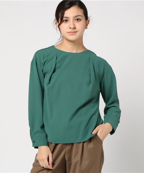 N.（N. Natural Beauty Basic）（エヌエヌナチュラルビューティーベーシック）の「ドレープフォルムジョーゼットブラウス（シャツ/ブラウス・レディース・グレー/ネイビー/グリーン・MEDIUM）」の15枚目の写真