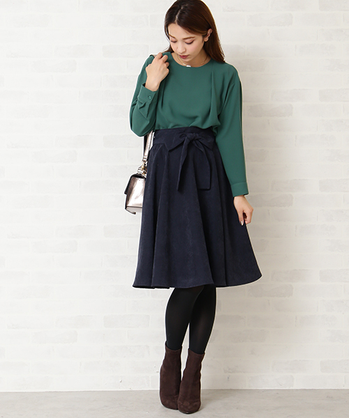 N.（N. Natural Beauty Basic）（エヌエヌナチュラルビューティーベーシック）の「ドレープフォルムジョーゼットブラウス（シャツ/ブラウス・レディース・グレー/ネイビー/グリーン・MEDIUM）」の16枚目の写真