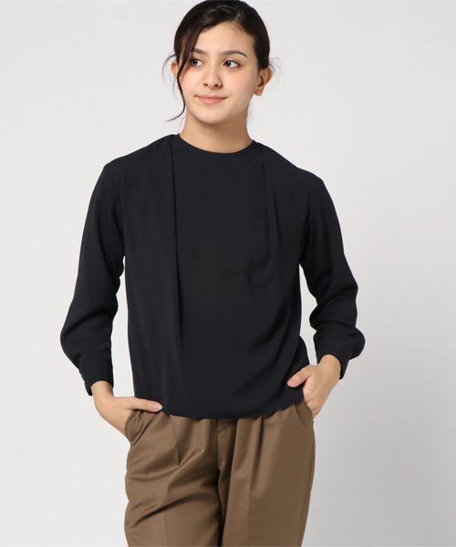 N.（N. Natural Beauty Basic）（エヌエヌナチュラルビューティーベーシック）の「ドレープフォルムジョーゼットブラウス（シャツ/ブラウス・レディース・グレー/ネイビー/グリーン・MEDIUM）」の20枚目の写真