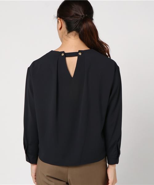 N.（N. Natural Beauty Basic）（エヌエヌナチュラルビューティーベーシック）の「ドレープフォルムジョーゼットブラウス（シャツ/ブラウス・レディース・グレー/ネイビー/グリーン・MEDIUM）」の5枚目の写真