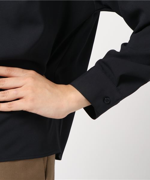 N.（N. Natural Beauty Basic）（エヌエヌナチュラルビューティーベーシック）の「ドレープフォルムジョーゼットブラウス（シャツ/ブラウス・レディース・グレー/ネイビー/グリーン・MEDIUM）」の8枚目の写真