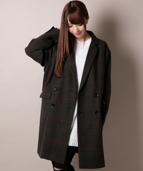 AIVER(アイバー)の「CASPER JOHN AIVER オーバーサイズダブルチェスターコート(チェスターコート)」|カーキ