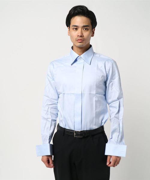 Huntsman ハンツマン の レギュラーカラー ダブルカフスシャツ シャツ ブラウス Wear