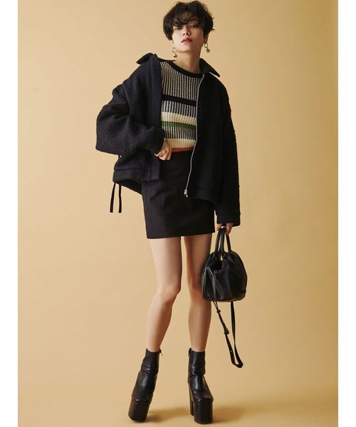 EMODA（エモダ）の「カーブセンターラインミニスカート（スカート・レディース・ブラック/オレンジ/その他1・SMALL/MEDIUM）」の20枚目の写真