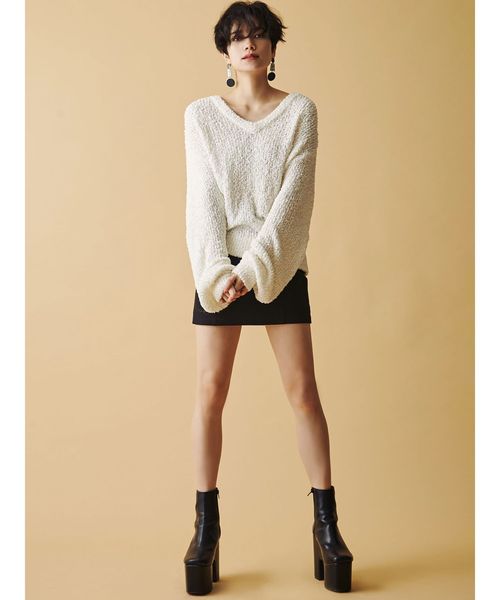 EMODA（エモダ）の「カーブセンターラインミニスカート（スカート・レディース・ブラック/オレンジ/その他1・SMALL/MEDIUM）」の8枚目の写真