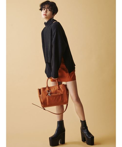 EMODA（エモダ）の「カーブセンターラインミニスカート（スカート・レディース・ブラック/オレンジ/その他1・SMALL/MEDIUM）」の14枚目の写真