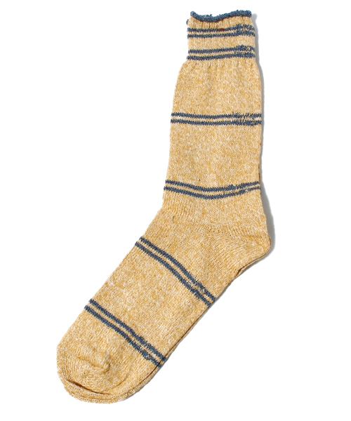 JOURNAL STANDARD J.S HOMESTEAD（ジャーナルスタンダードホームステッド）の「L/S ボーダークルーソックス（ソックス/靴下・メンズ・チャコールグレー/ダークブルー/グリーン系その他/マスタード・FREE）」の4枚目の写真