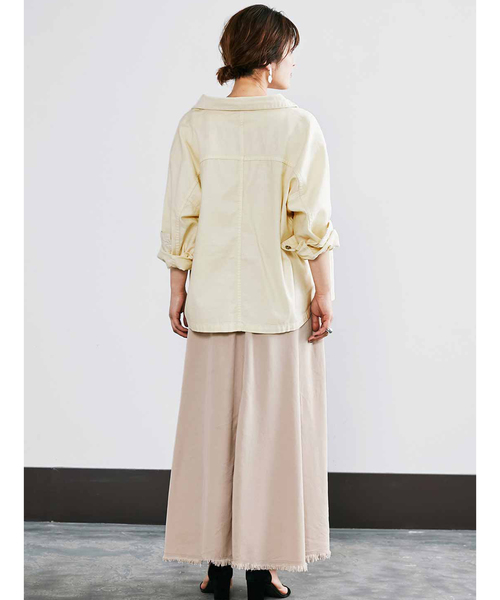 MEDE19F（メデジュウキュウ）の「MEDE19F 製品染めルーズワークジャケット（ミリタリージャケット・レディース・アイボリー/ネイビー・3/1/2）」の5枚目の写真