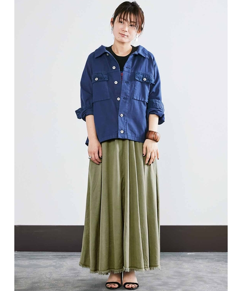 MEDE19F（メデジュウキュウ）の「MEDE19F 製品染めルーズワークジャケット（ミリタリージャケット・レディース・アイボリー/ネイビー・3/1/2）」の6枚目の写真