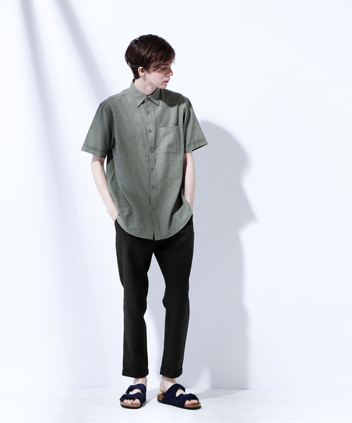 EMMA CLOTHES(エマクローズ)の「ロールアップ仕様アンクル丈リネンパンツ(その他パンツ・メンズ・ブラック/ベージュ/ネイビー・M/L)」の4枚目の写真