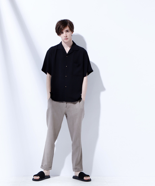 EMMA CLOTHES(エマクローズ)の「ロールアップ仕様アンクル丈リネンパンツ(その他パンツ・メンズ・ブラック/ベージュ/ネイビー・M/L)」の5枚目の写真