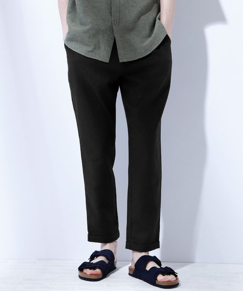 EMMA CLOTHES(エマクローズ)の「ロールアップ仕様アンクル丈リネンパンツ(その他パンツ・メンズ・ブラック/ベージュ/ネイビー・M/L)」の7枚目の写真