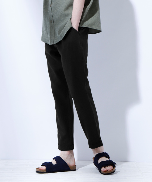 EMMA CLOTHES(エマクローズ)の「ロールアップ仕様アンクル丈リネンパンツ(その他パンツ・メンズ・ブラック/ベージュ/ネイビー・M/L)」の8枚目の写真
