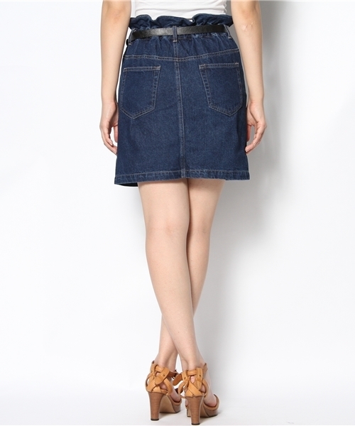 Chico（チコ）の「ﾃﾞﾆﾑﾍﾞﾙﾄ付SK（デニムスカート・レディース・ネイビー/ホワイト・SMALL/MEDIUM）」の11枚目の写真