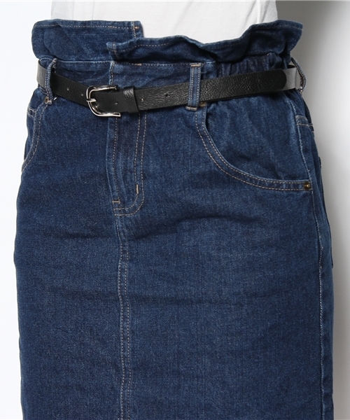 Chico（チコ）の「ﾃﾞﾆﾑﾍﾞﾙﾄ付SK（デニムスカート・レディース・ネイビー/ホワイト・SMALL/MEDIUM）」の4枚目の写真