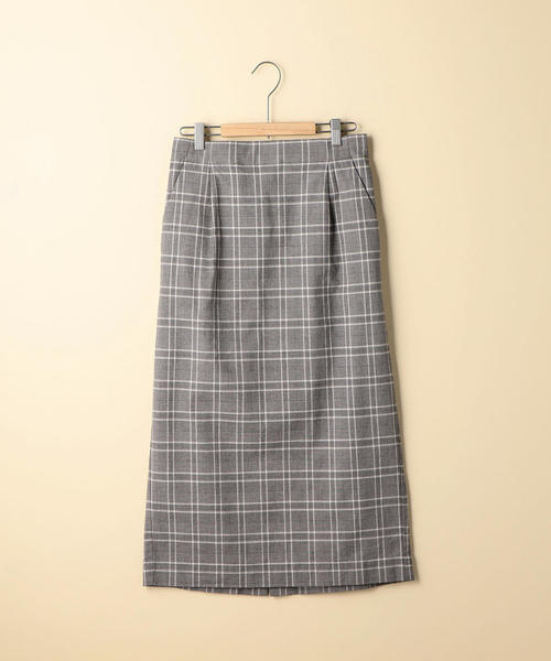 coen（コーエン）の「コットンチェックストレッチタイトロングスカート（スカート・レディース・グレー/ブラウン・MEDIUM/LARGE）」の13枚目の写真