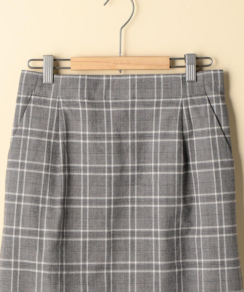 coen（コーエン）の「コットンチェックストレッチタイトロングスカート（スカート・レディース・グレー/ブラウン・MEDIUM/LARGE）」の11枚目の写真
