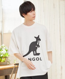 KANGOL | ▽WEB限定 MONO-MART×KANGOL 別注ロゴ刺繍 プリント半袖 BIG Tee ビッグシルエットカットソー(Tシャツ/カットソー)