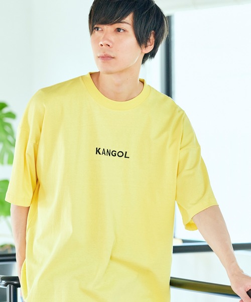 KANGOL（カンゴール）の「MONO-MART×KANGOL 別注ロゴ刺繍 プリント ビッグシルエットカットソー（Tシャツ/カットソー・メンズ・ホワイト/ブラック/ダークグリーン/ネイビー/ブラウン/グレー/イエロー/オレンジ/ライトブルー/ライトグリーン/サンドベージュ/ボルドー/ホワイト系その他/ブラック系その他/パープル系その他/オレンジ系その他/ベージュ系その他/グリーン系その他/ホワイト系その他2/ホワイト系その他3/ブラック系その他2/ブラック系その他3/ベージュ系その他2・FREE）」の20枚目の写真
