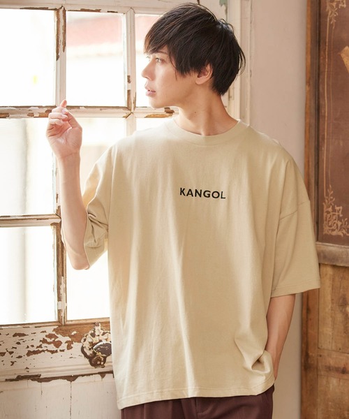 KANGOL（カンゴール）の「MONO-MART×KANGOL 別注ロゴ刺繍 プリント ビッグシルエットカットソー（Tシャツ/カットソー・メンズ・ホワイト/ブラック/ダークグリーン/ネイビー/ブラウン/グレー/イエロー/オレンジ/ライトブルー/ライトグリーン/サンドベージュ/ボルドー/ホワイト系その他/ブラック系その他/パープル系その他/オレンジ系その他/ベージュ系その他/グリーン系その他/ホワイト系その他2/ホワイト系その他3/ブラック系その他2/ブラック系その他3/ベージュ系その他2・FREE）」の11枚目の写真