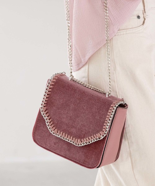 fifth（フィフス）の「ベロアカラーショルダーバッグ（ショルダーバッグ・レディース・ブラック/グレー/ピンク・FREE）」の3枚目の写真