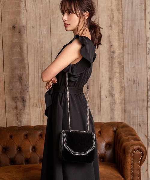 fifth（フィフス）の「ベロアカラーショルダーバッグ（ショルダーバッグ・レディース・ブラック/グレー/ピンク・FREE）」の14枚目の写真