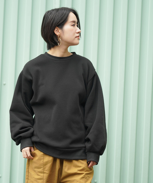 rps(アールピーエス)の「袖タック裏毛プルオーバー(スウェット・レディース・杢グレー/ブラック/ベージュ/パープル・M)」の2枚目の写真