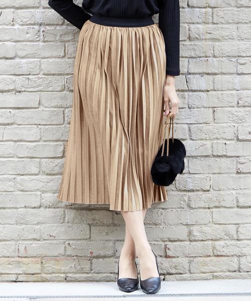 Doula Doula（ドゥーラドゥーラ）の「ロング プリーツスカート（スカート・レディース・ブラック/グレー/カーキ/ブルー/キャメル/ブラウン/ライトブラウン/ピンク/ベージュ/グリーン・FREE）」の5枚目の写真