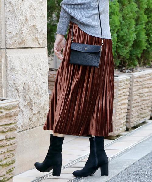 Doula Doula（ドゥーラドゥーラ）の「ロング プリーツスカート（スカート・レディース・ブラック/グレー/カーキ/ブルー/キャメル/ブラウン/ライトブラウン/ピンク/ベージュ/グリーン・FREE）」の9枚目の写真