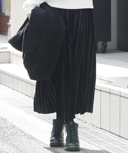 Doula Doula（ドゥーラドゥーラ）の「ロング プリーツスカート（スカート・レディース・ブラック/グレー/カーキ/ブルー/キャメル/ブラウン/ライトブラウン/ピンク/ベージュ/グリーン・FREE）」の2枚目の写真