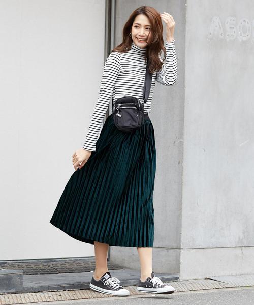 Doula Doula（ドゥーラドゥーラ）の「ロング プリーツスカート（スカート・レディース・ブラック/グレー/カーキ/ブルー/キャメル/ブラウン/ライトブラウン/ピンク/ベージュ/グリーン・FREE）」の12枚目の写真