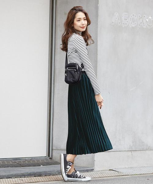 Doula Doula（ドゥーラドゥーラ）の「ロング プリーツスカート（スカート・レディース・ブラック/グレー/カーキ/ブルー/キャメル/ブラウン/ライトブラウン/ピンク/ベージュ/グリーン・FREE）」の17枚目の写真