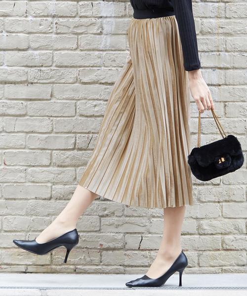 Doula Doula（ドゥーラドゥーラ）の「ロング プリーツスカート（スカート・レディース・ブラック/グレー/カーキ/ブルー/キャメル/ブラウン/ライトブラウン/ピンク/ベージュ/グリーン・FREE）」の19枚目の写真