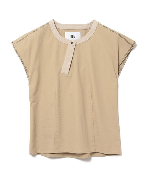 Ray BEAMS(レイビームス)の「RBS / バイカラー クルーネック フレンチスリーブ(シャツ/ブラウス・レディース・ブラック/ベージュ・ONE SIZE)」の6枚目の写真