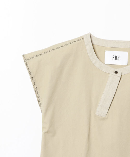 Ray BEAMS(レイビームス)の「RBS / バイカラー クルーネック フレンチスリーブ(シャツ/ブラウス・レディース・ブラック/ベージュ・ONE SIZE)」の14枚目の写真