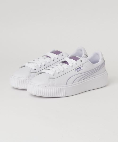 PUMA(プーマ)の「PUMA/プーマ プラットフォーム トワイライト ウィメンズ(スニーカー・レディース・ホワイト/ブラック・23cm/23.5cm/24cm/24.5cm/25cm)」の1枚目の写真