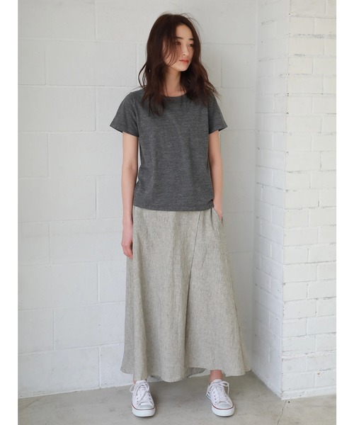 CRAFT STANDARD BOUTIQUE（クラフトスタンダードブティック）の「麻混ラップ風フレアロング リネンスカ-ト ★☆○（スカート・レディース・チャコールグレー/ベージュ/ネイビー/カーキ/その他5/その他8/ストライプ・M/L）」の19枚目の写真