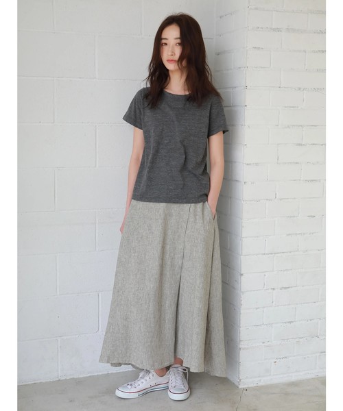 CRAFT STANDARD BOUTIQUE（クラフトスタンダードブティック）の「麻混ラップ風フレアロング リネンスカ-ト ★☆○（スカート・レディース・チャコールグレー/ベージュ/ネイビー/カーキ/その他5/その他8/ストライプ・M/L）」の20枚目の写真