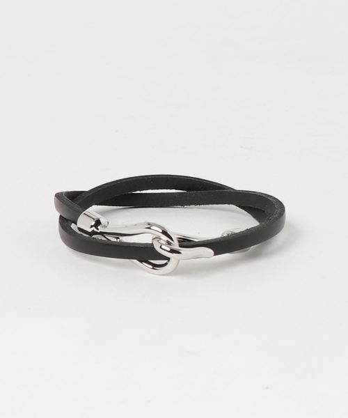 TopIsm（トップイズム）の「2重巻きレザーフックブレスレット（ブレスレット・メンズ・ホワイト/ブラック/ブラウン/レッド/キャメル・F）」の3枚目の写真