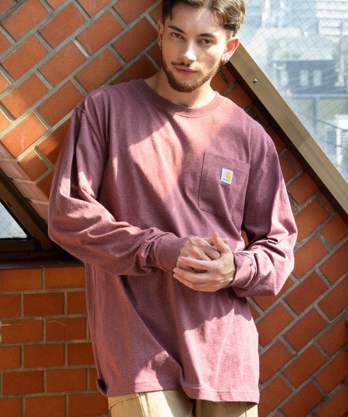 Carhartt(カーハート)の「Carhartt ロゴロングスリーブTシャツ(Tシャツ/カットソー・メンズ・ネイビー/ブラック/グレー/ワイン/ブルー系その他/グリーン/ライトグリーン/チャコールグレー/ダークブラウン/ホワイト/グレー系その他/ブルー系その他2/レッド系その他/コーラル/グリーン系その他2/グリーン系その他3/オレンジ系その他/グリーン系その他・SMALL/LARGE/MEDIUM/X-LARGE)」の15枚目の写真